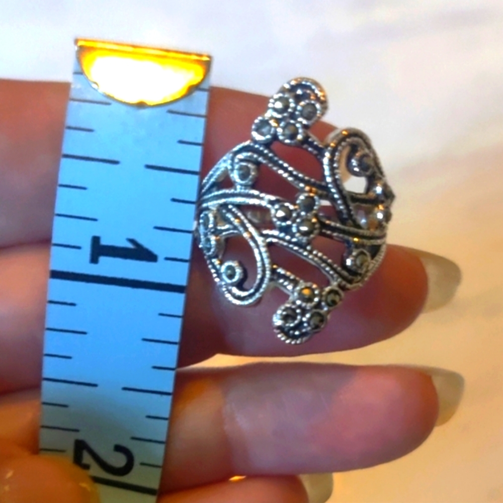 ⭐3 For $21⭐Elegant Silver Filigree Ring - Picture 3 of 4